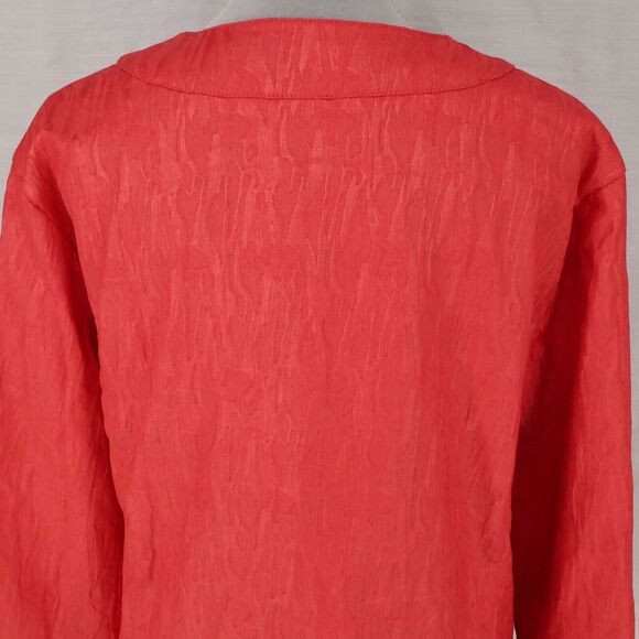 Chicos Jacket 3 Womens XL 16 Orange Brocade Lined Blazer Whimsy Career Office - Picture 9 of 15